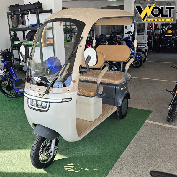 Двуместна електрическа триколка с покрив bullmax cruiser 2, 3000w, 72v, ce сертификат