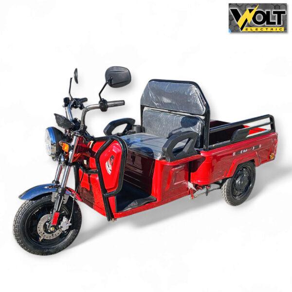 Електрическа cargo товарна триколка bullmax s 500, 60v, 20ah, 500кг. товароносимост, червена