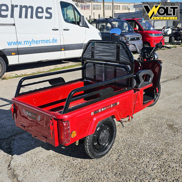 Електрическа cargo товарна триколка bullmax s 500, 60v, 20ah, 500кг. товароносимост, червена