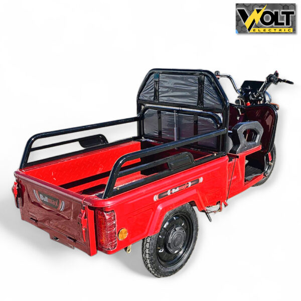 Електрическа cargo товарна триколка bullmax s 500, 60v, 20ah, 500кг. товароносимост, червена