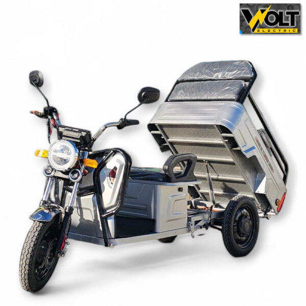 Електрическа cargo товарна триколка bullmax s 500, 60v, 20ah, 500кг. товароносимост, сив металик