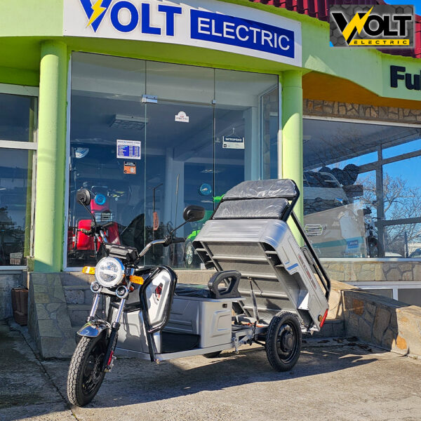 Електрическа cargo товарна триколка bullmax s 500, 60v, 20ah, 500кг. товароносимост, сив металик