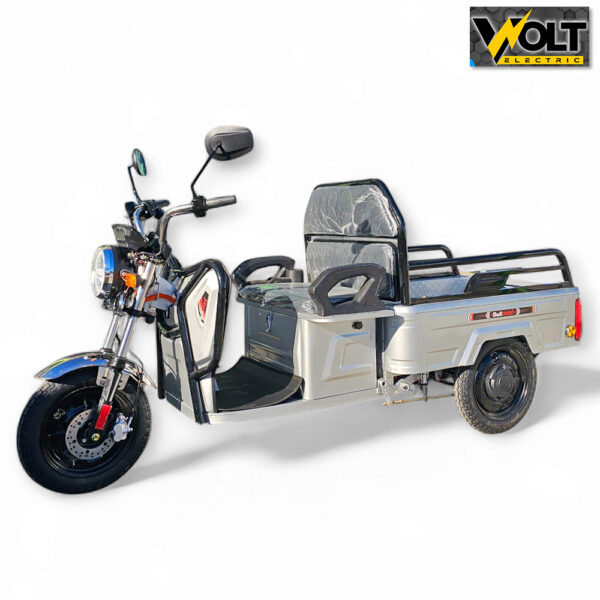 Електрическа cargo товарна триколка bullmax s 500, 60v, 20ah, 500кг. товароносимост, сив металик