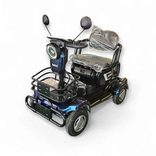 Електрическа четириколка bullmax a9, рекуперация, магнитна спирачка, 1500w, 48v/20ah, синя