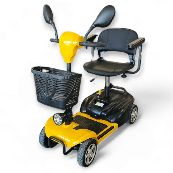 Инвалидна електрическа четириколка volt electric n1 maxi 500w с големи maxi гуми и преносима батерия, жълт