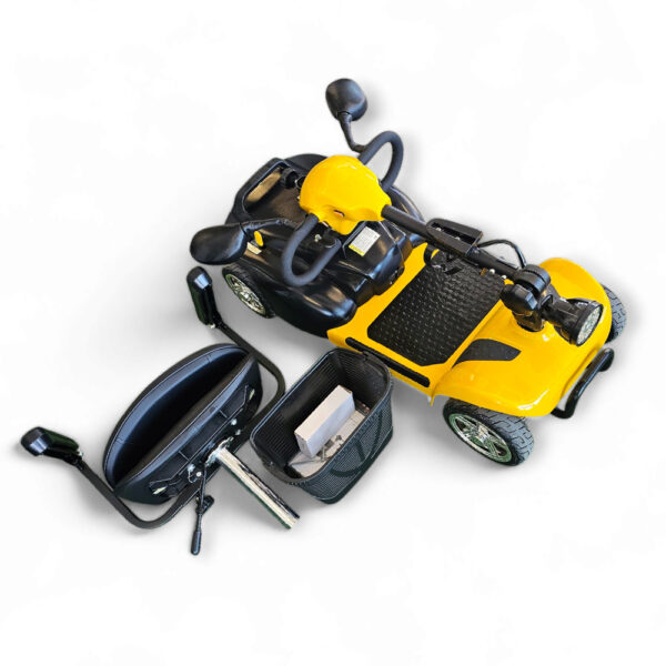 Инвалидна електрическа четириколка volt electric n1 maxi 500w с големи maxi гуми и преносима батерия, жълт