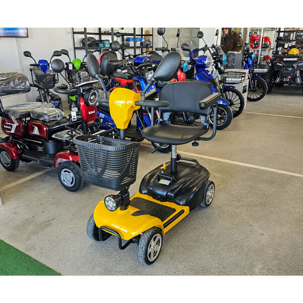 Инвалидна електрическа четириколка volt electric n1 maxi 500w с големи maxi гуми и преносима батерия, жълт