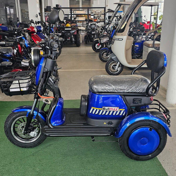 Електрическа триколка grand pudding 2000w, 60v, 20ah, ce сертификат, син металик