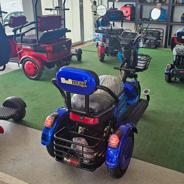 Електрическа триколка grand pudding 2000w, 60v, 20ah, ce сертификат, син металик