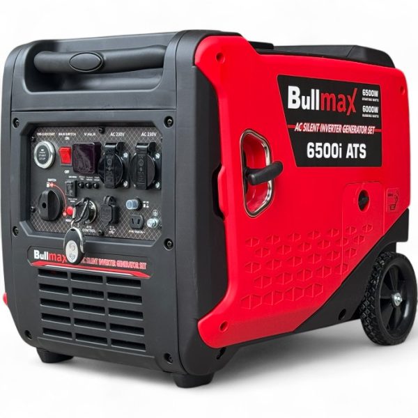Инверторен обезшумен генератор за ток bullmax 6500i, 6kw, avr, преносим, чиста синусоида, дистанционно, ats