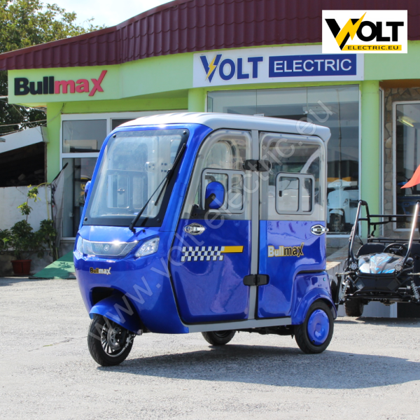Триместна Електрическа триколка bullmax atlas 3000w с кабина – 72v 32ah